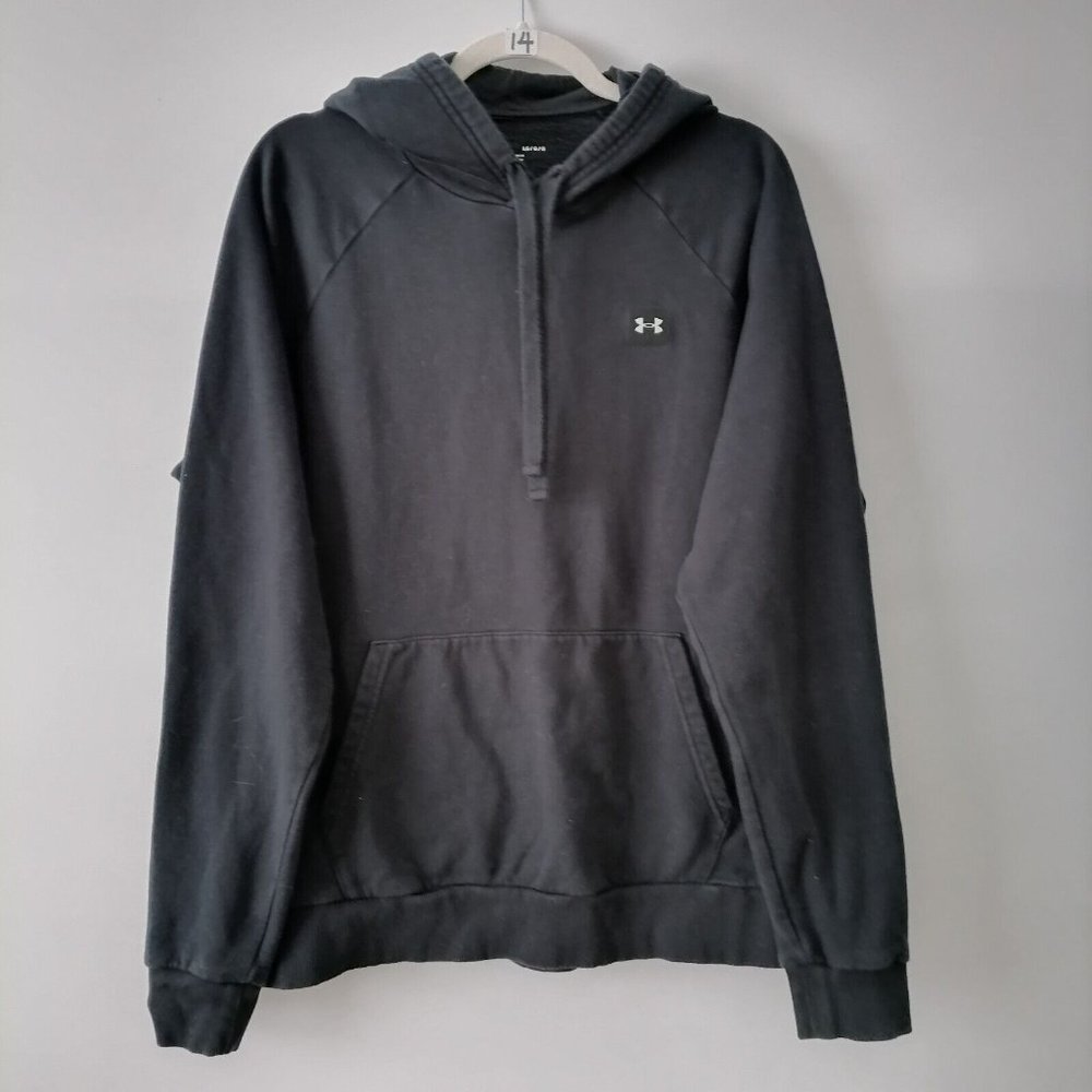 Under Armour Womens Black Long Sleeve Fleece Pullover Hoodie Size Large
